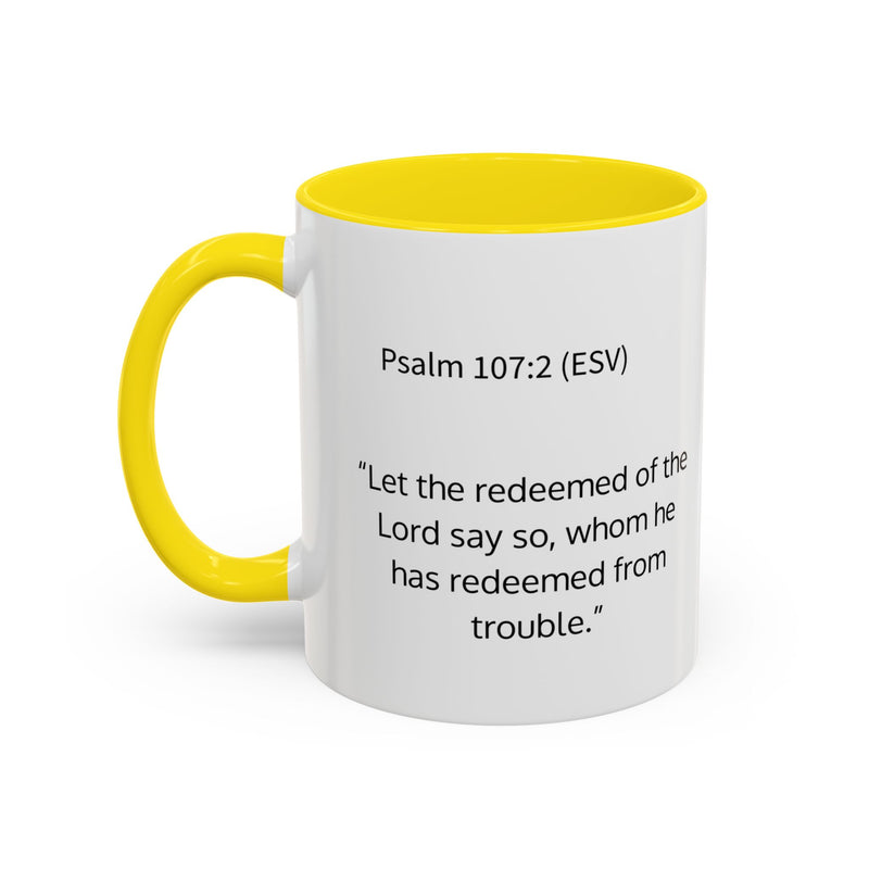 Redeemed Cross Accent Coffee Mug — Inspirational Christian Tea Cup (11/15oz)
