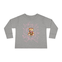 Toddler Tee — "Loved" Cute Teddy Bear Cross Design Long Sleeve