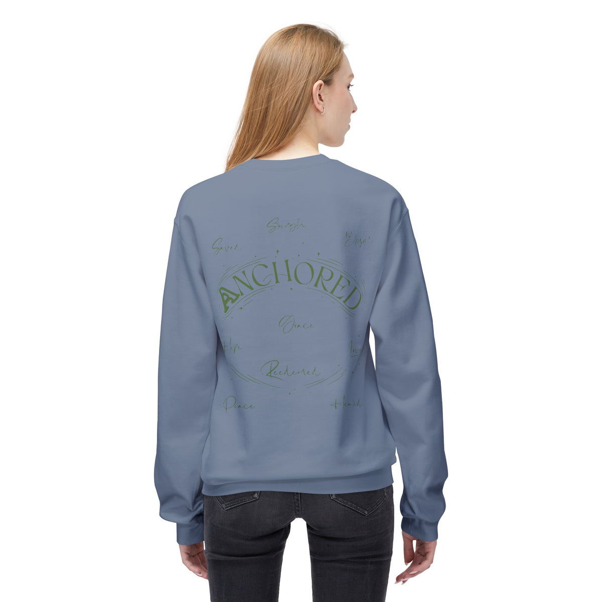 Anchored Crewneck Sweatshirt — Faith, Hope, Grace Inspirational Pullover