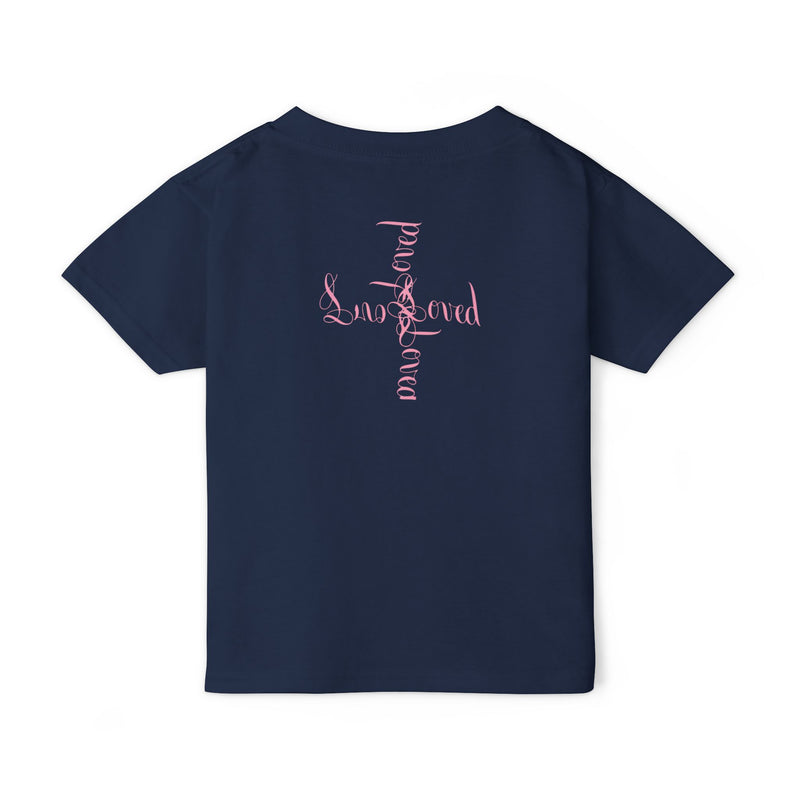Toddler T‑Shirt — Cute Teddy Bear Cross Design with Pink Script