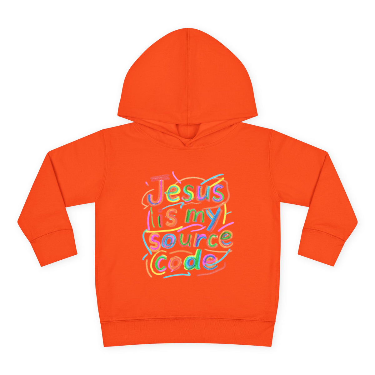 Toddler Hoodie - "Jesus Is My Source Code" Colorful Christian Pullover