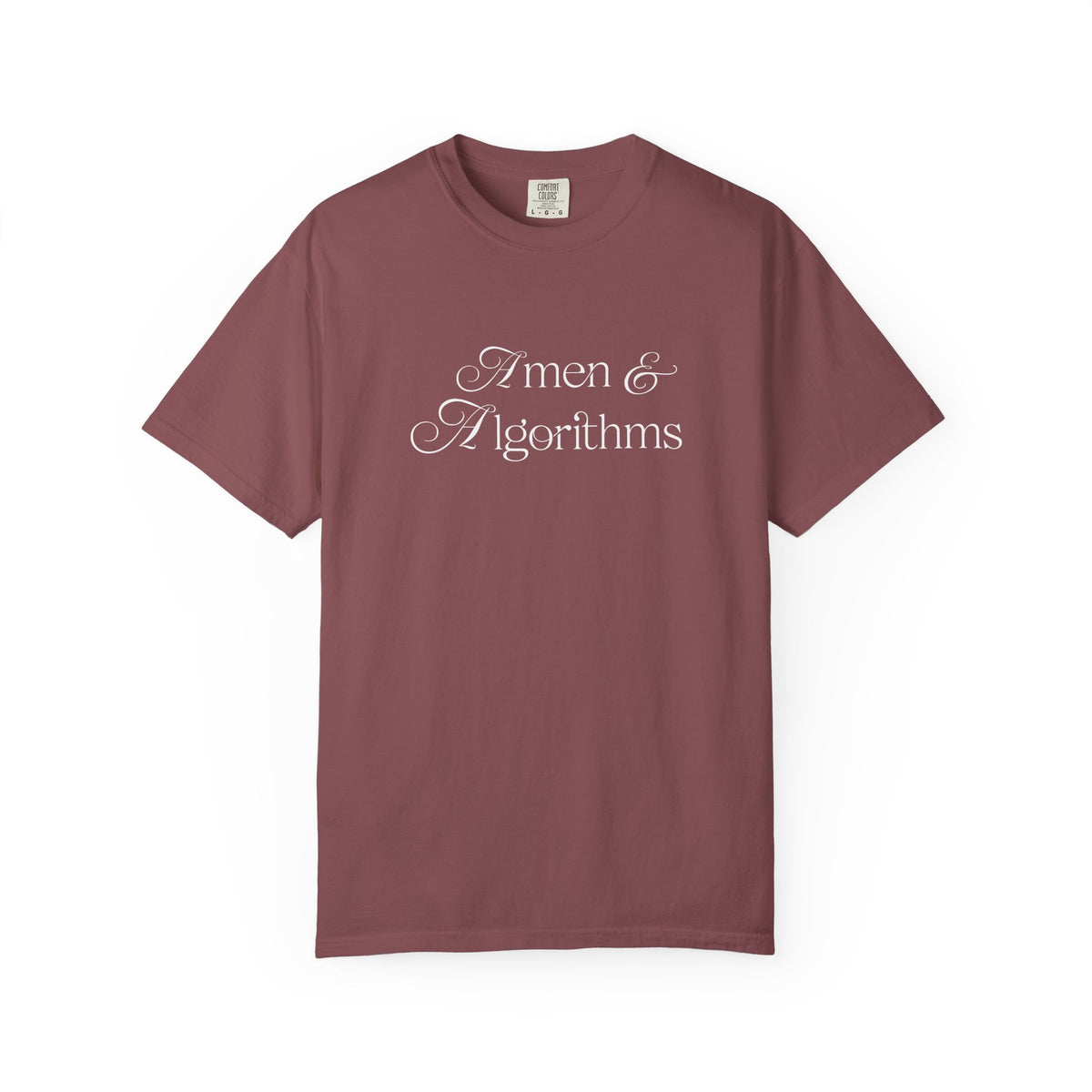 T-Shirt — 'Amen & Algorithms' / 'Blessed with Intelligence' Vintage Garment-Dyed Tee