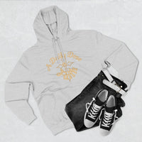 Faith Script Fleece Hoodie — "A Daily Dose of Faith" Gold Script, Back "He Is Always Faithful"