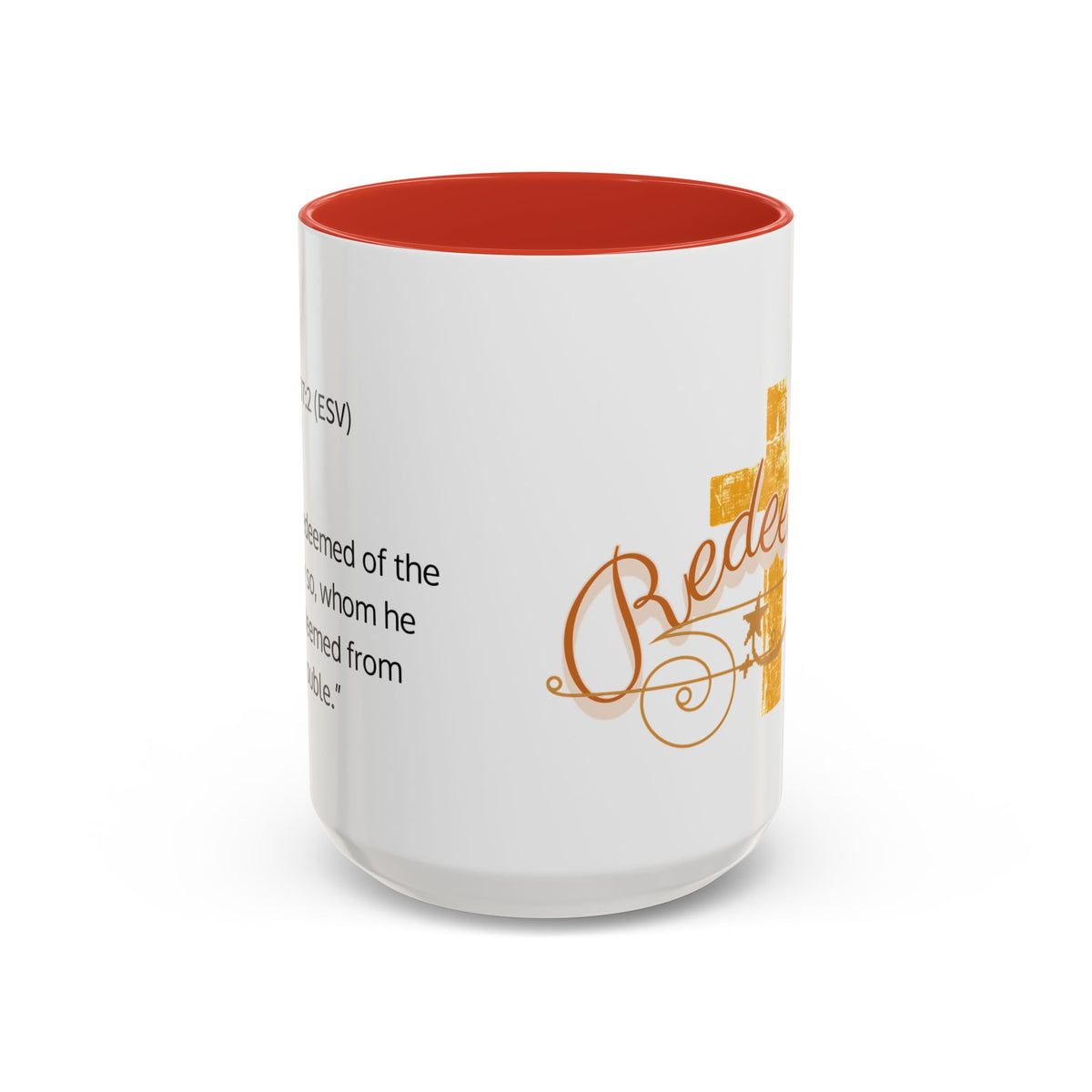 Redeemed Cross Accent Coffee Mug — Inspirational Christian Tea Cup (11/15oz)
