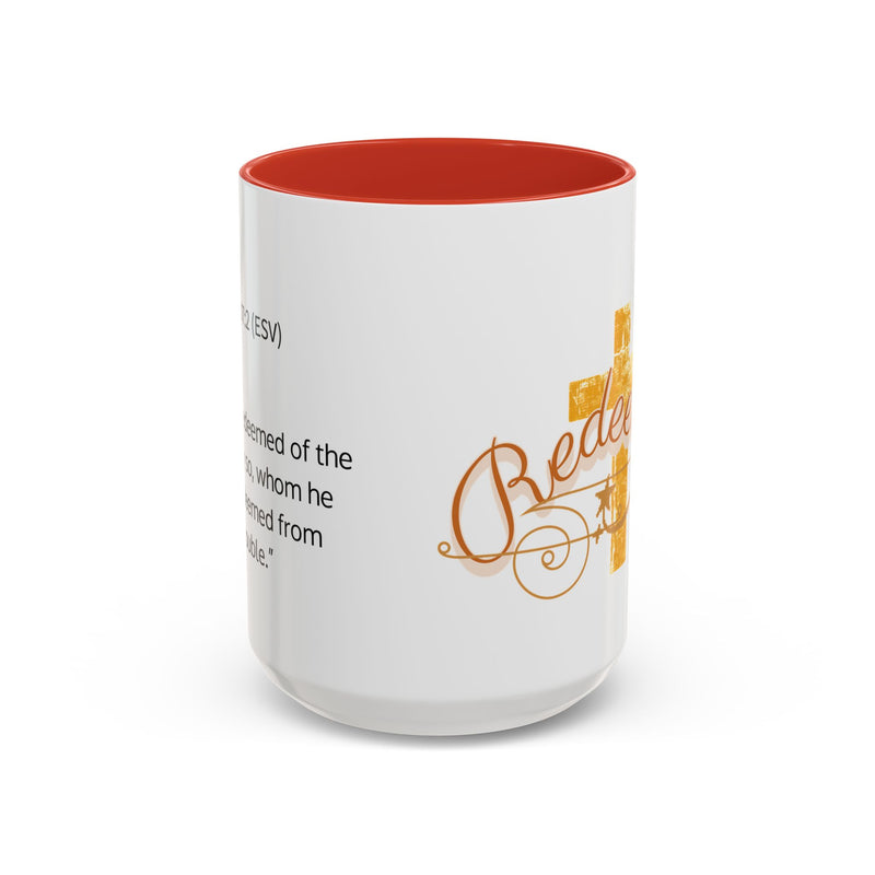 Redeemed Cross Accent Coffee Mug — Inspirational Christian Tea Cup (11/15oz)