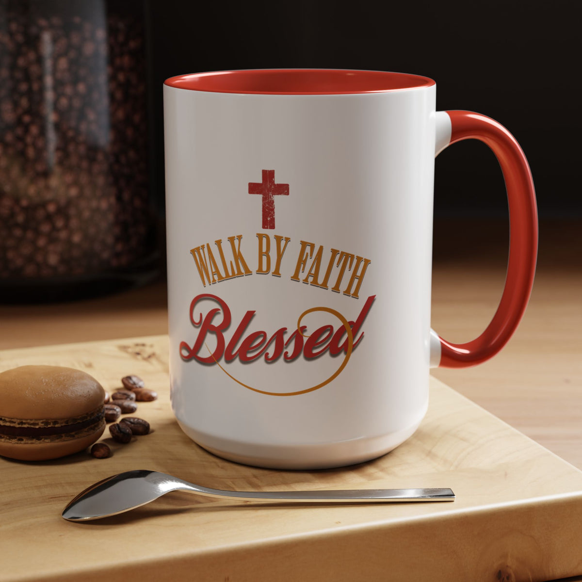 Blessed Coffee Mug — "Walk by Faith" Inspirational Christian Mug