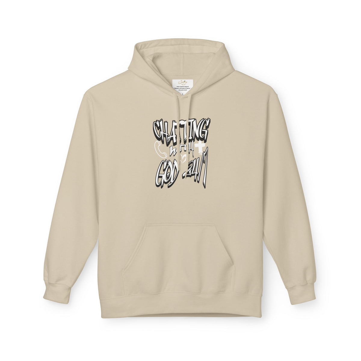 Chatting with God 24/7 Hoodie — Spiritual Prayer Graphic