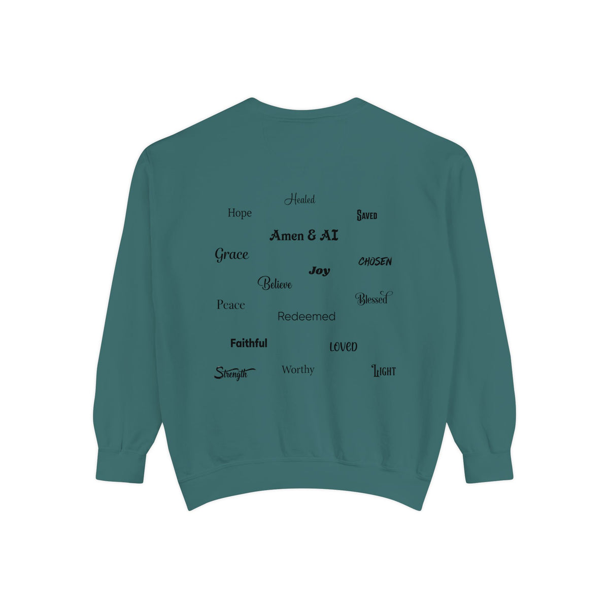 Amen & AI Sweatshirt — Faith-Inspired Typography Crewneck