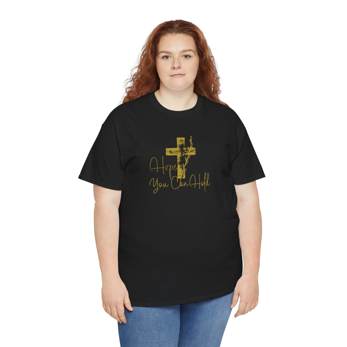 Christian T-Shirt - 'Hope You Can Hold' Gold Cross Tee
