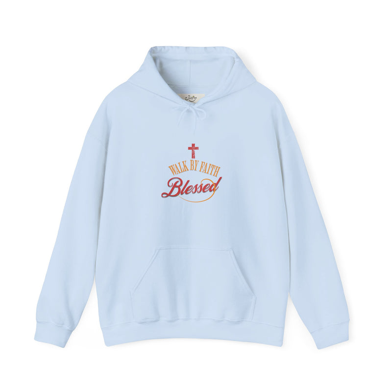 Unisex Blessed Faith Hoodie - 'Walk by Faith' Christian Pullover
