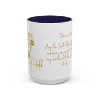 Christian Scripture Coffee Mug – Romans 15:13 Gold Calligraphy Accent Mug (11/15oz)