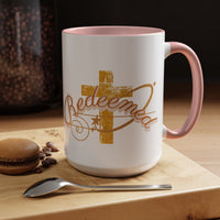 Redeemed Cross Accent Coffee Mug — Inspirational Christian Tea Cup (11/15oz)