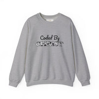 Crewneck Sweatshirt — "Coded By Christ" Inspirational Christian Graphic