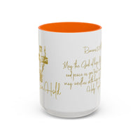 Christian Scripture Coffee Mug – Romans 15:13 Gold Calligraphy Accent Mug (11/15oz)