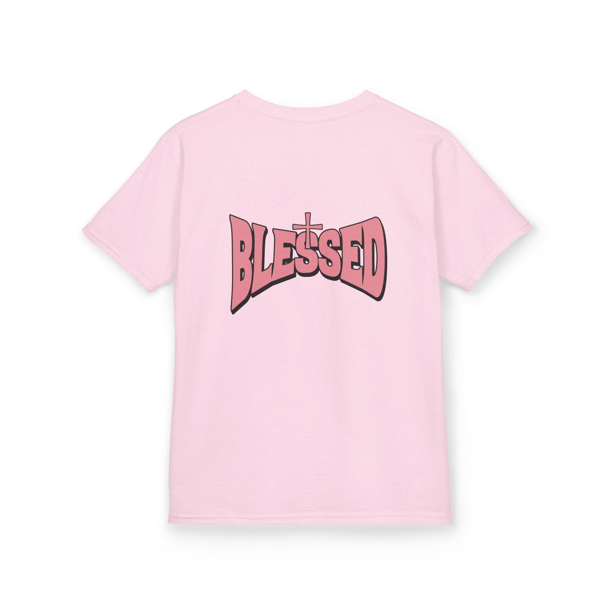 Kids Tee — "Prayer & Play" Cute Christian Shirt (Blessed Back Design)