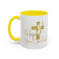 Christian Scripture Coffee Mug – Romans 15:13 Gold Calligraphy Accent Mug (11/15oz)