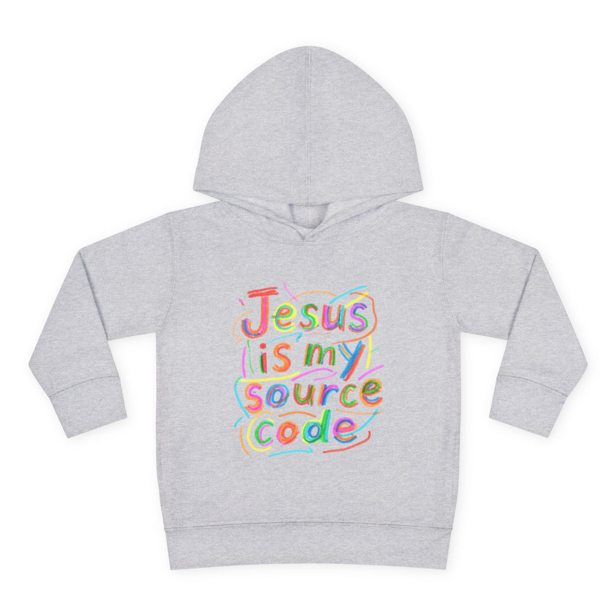 Toddler Hoodie - "Jesus Is My Source Code" Colorful Christian Pullover