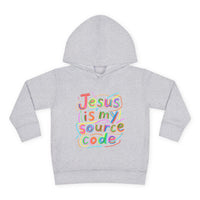 Toddler Hoodie - "Jesus Is My Source Code" Colorful Christian Pullover