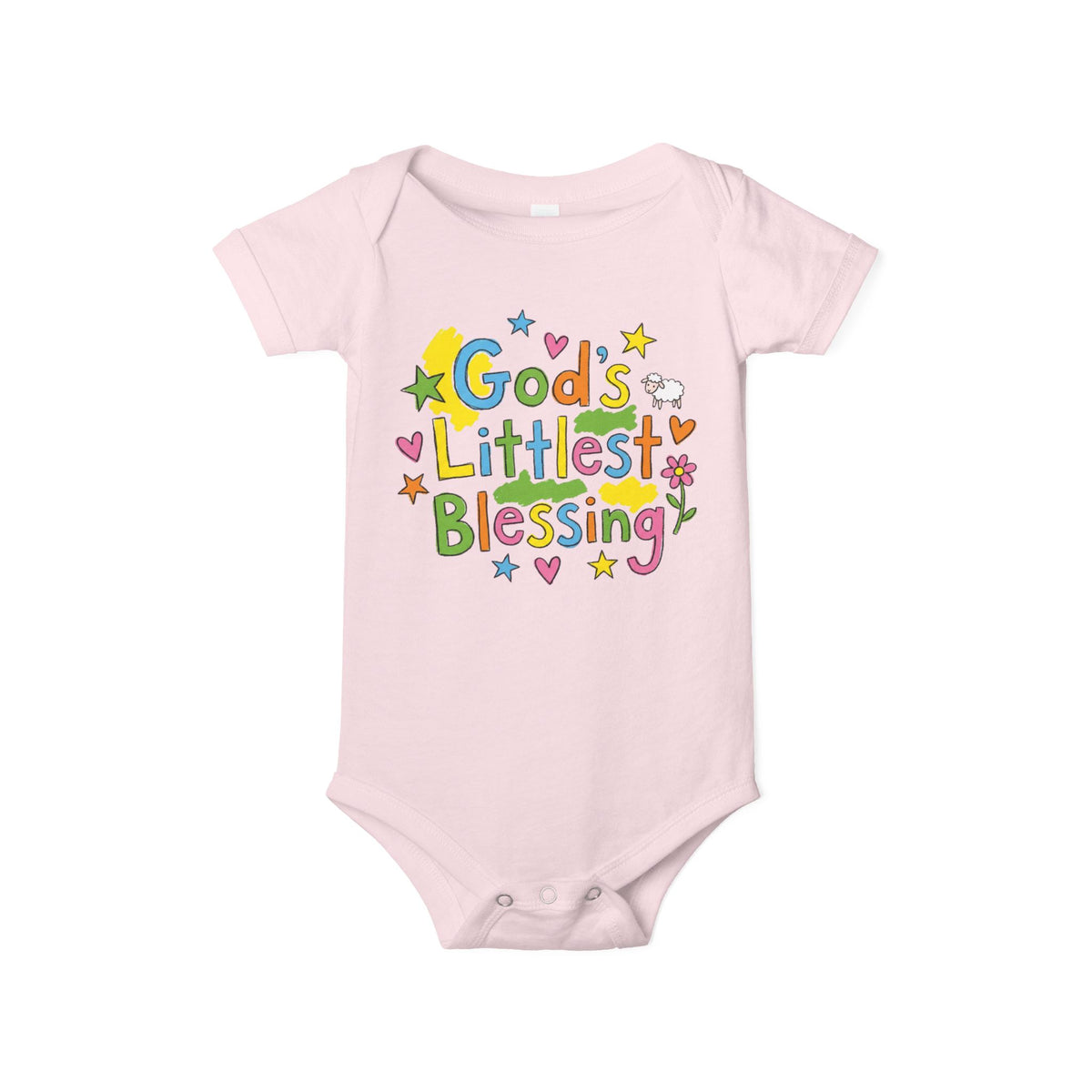 Infant Onesie — "God's Littlest Blessing" Colorful Graphic