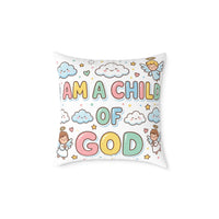I Am a Child of God Pillow Light Color — Personalized Kids' Faith Decorative Throw Pillow