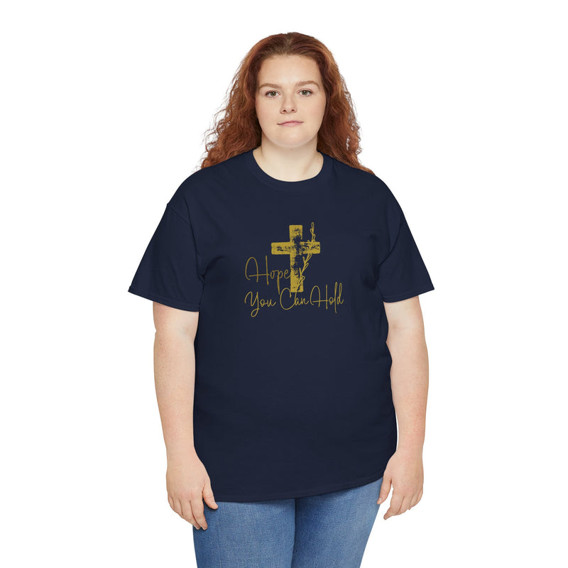 Christian T-Shirt - 'Hope You Can Hold' Gold Cross Tee