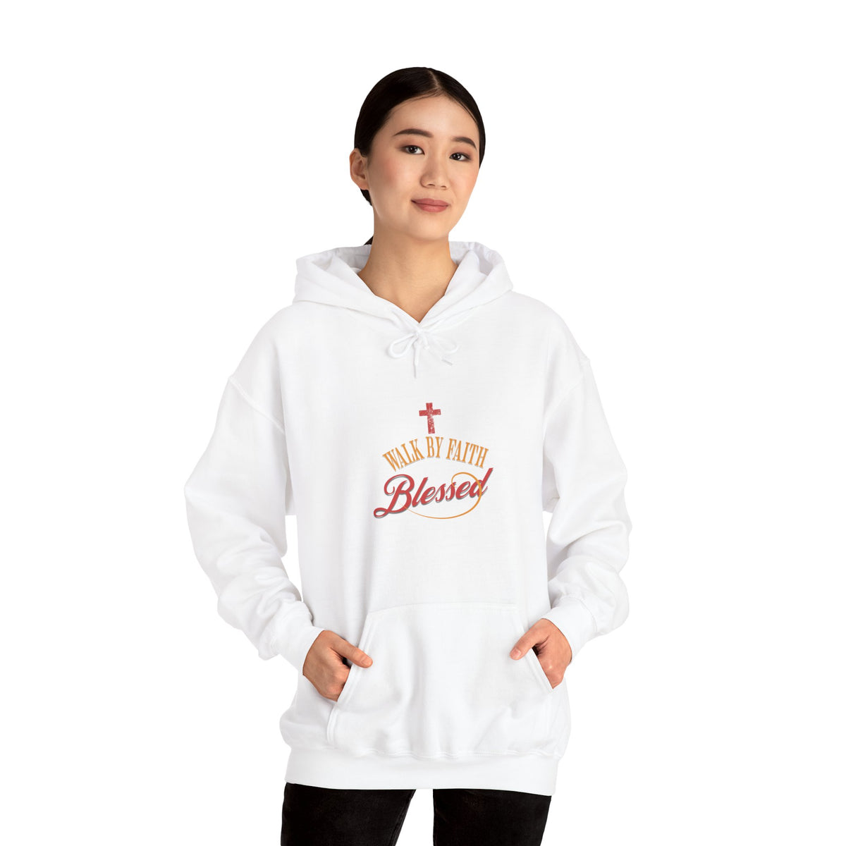Unisex Blessed Faith Hoodie - 'Walk by Faith' Christian Pullover