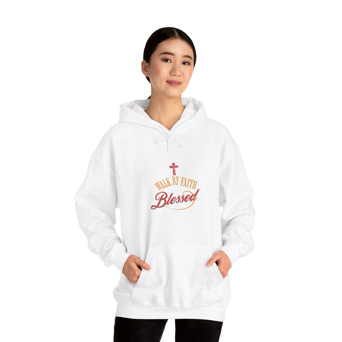Unisex Blessed Faith Hoodie - 'Walk by Faith' Christian Pullover
