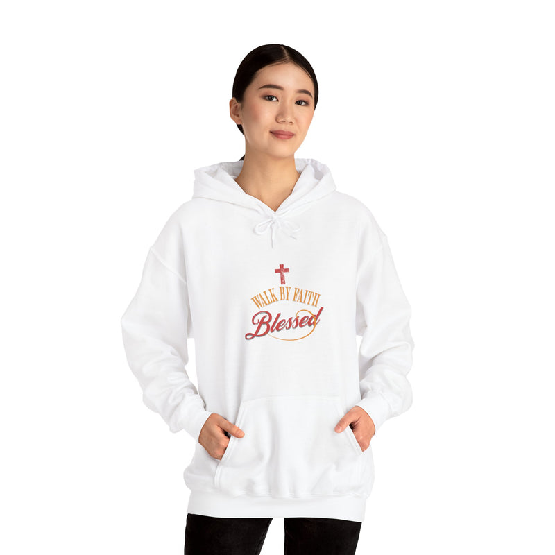 Unisex Blessed Faith Hoodie - 'Walk by Faith' Christian Pullover