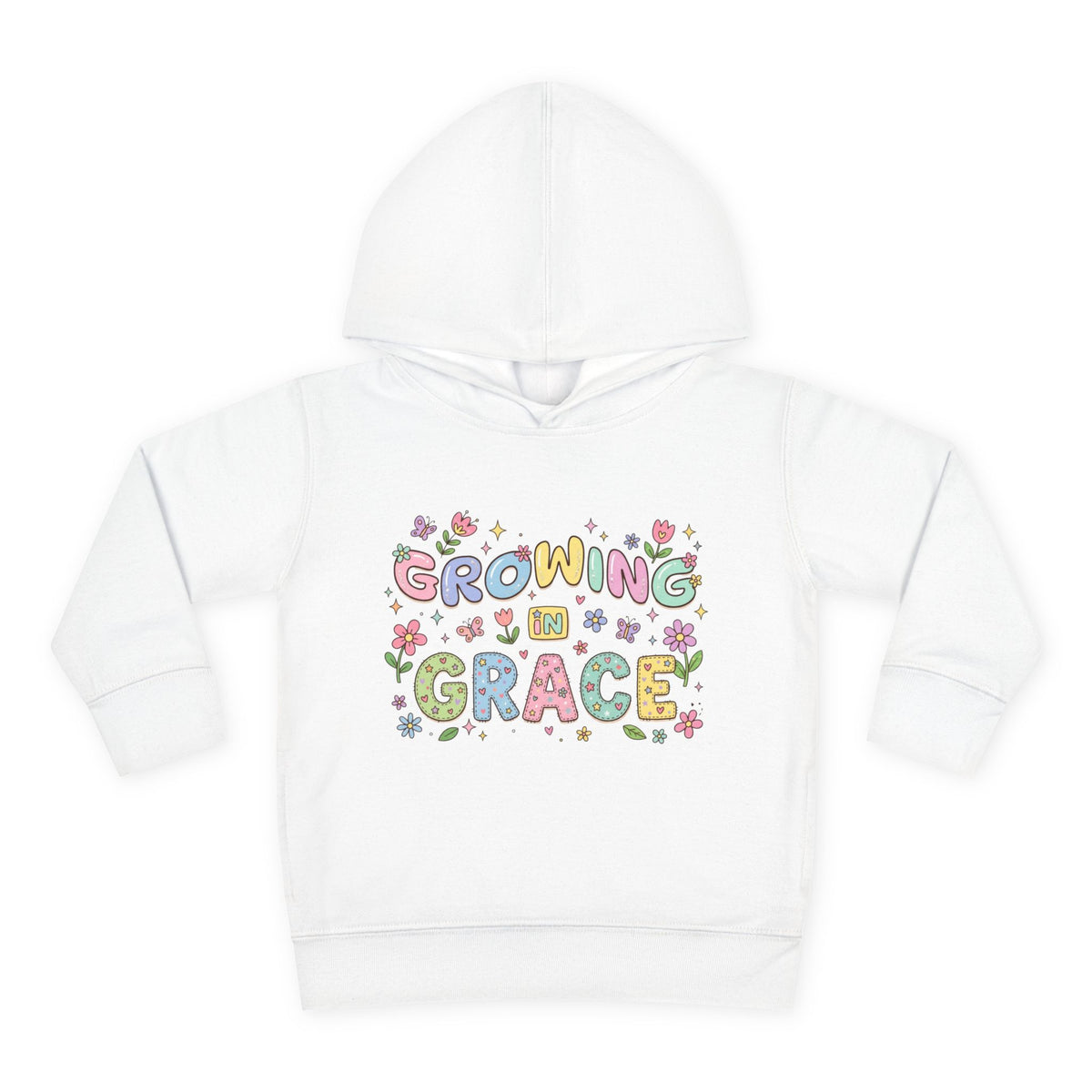 Toddler Hoodie - "Growing in Grace" Floral Pullover