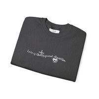 AI Love Crewneck Sweatshirt – "Love is the Original Algorithm" Inspirational Tech Quote