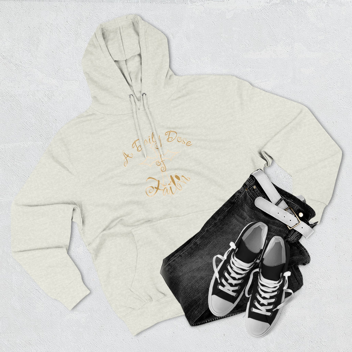 Faith Script Hoodie — "A Daily Dose of Faith" Gold Script Fleece Hoodie