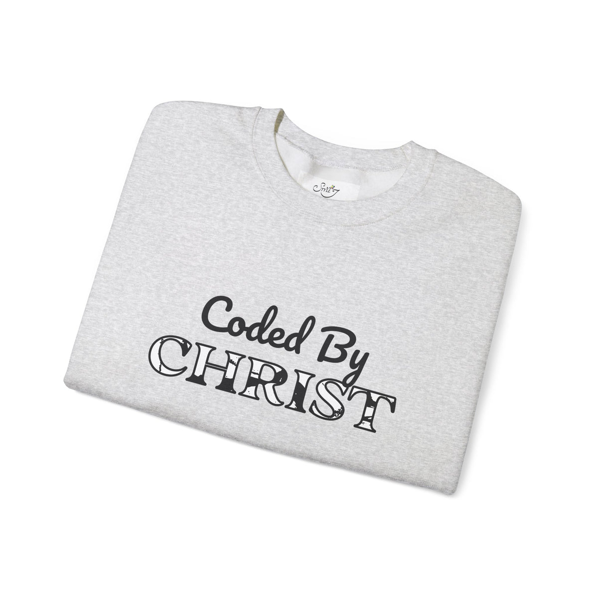 Crewneck Sweatshirt — "Coded By Christ" Inspirational Christian Graphic