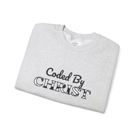Crewneck Sweatshirt — "Coded By Christ" Inspirational Christian Graphic