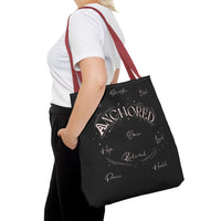 Anchored Inspirational Tote Bag — 'Anchored' Script Design
