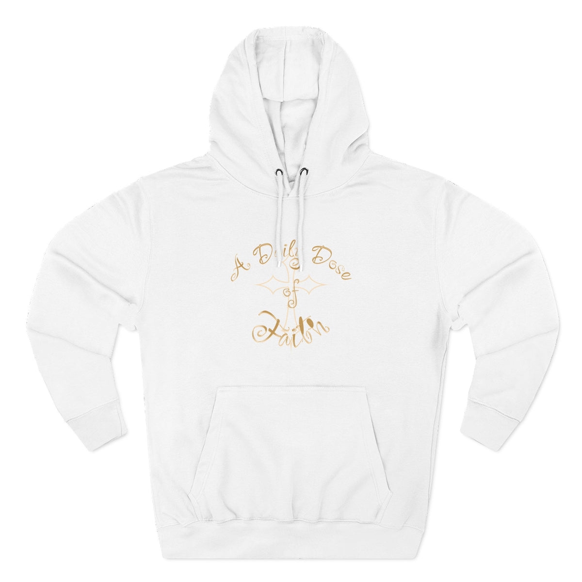 Faith Script Hoodie — "A Daily Dose of Faith" Gold Script Fleece Hoodie