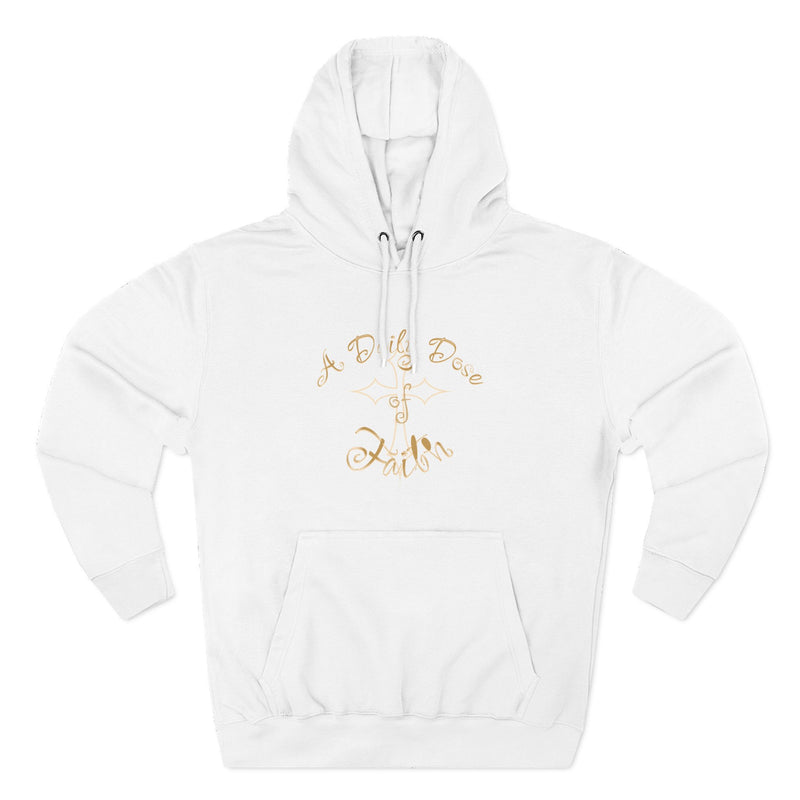Faith Script Hoodie — "A Daily Dose of Faith" Gold Script Fleece Hoodie