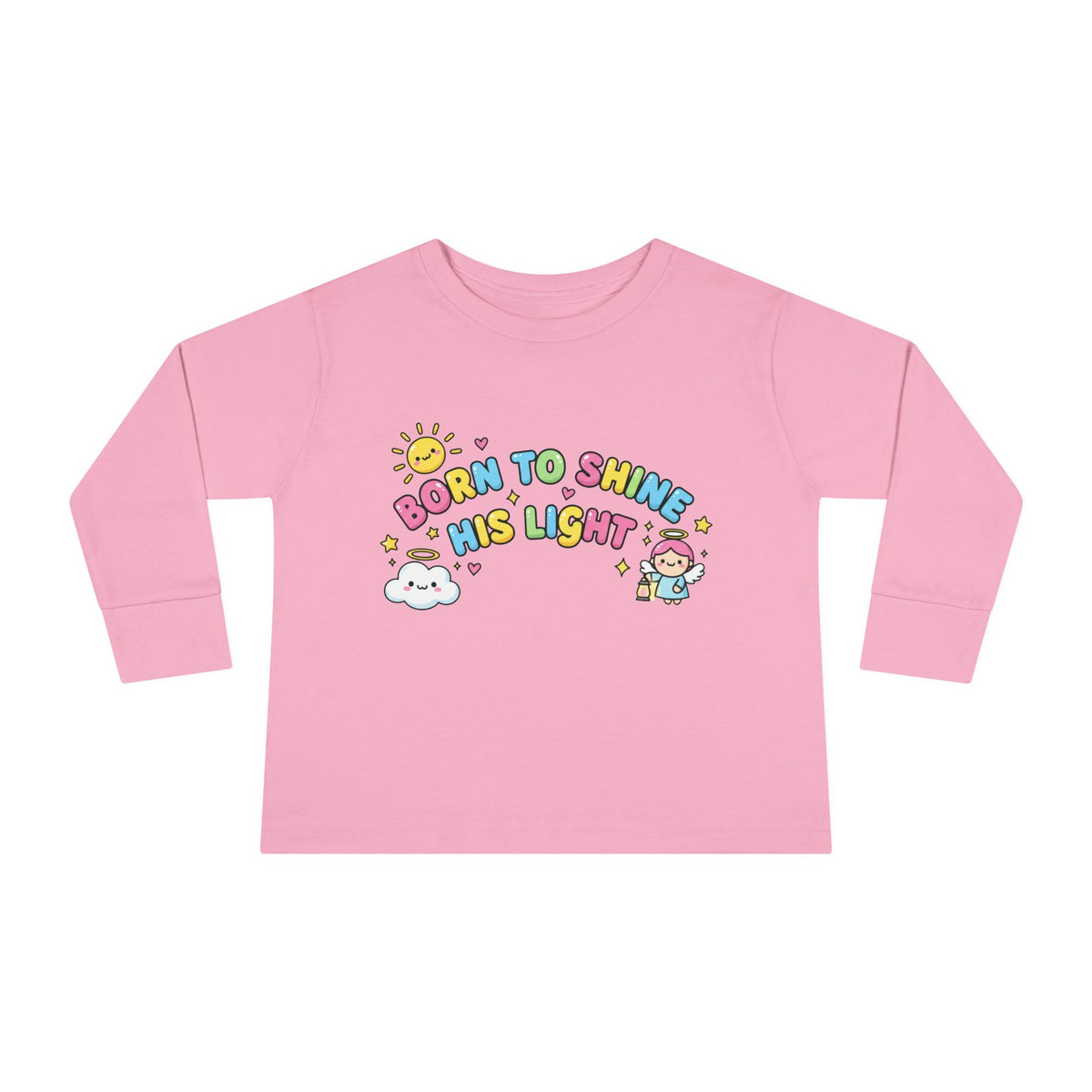 Born to Shine His Light Toddler Long Sleeve Tee
