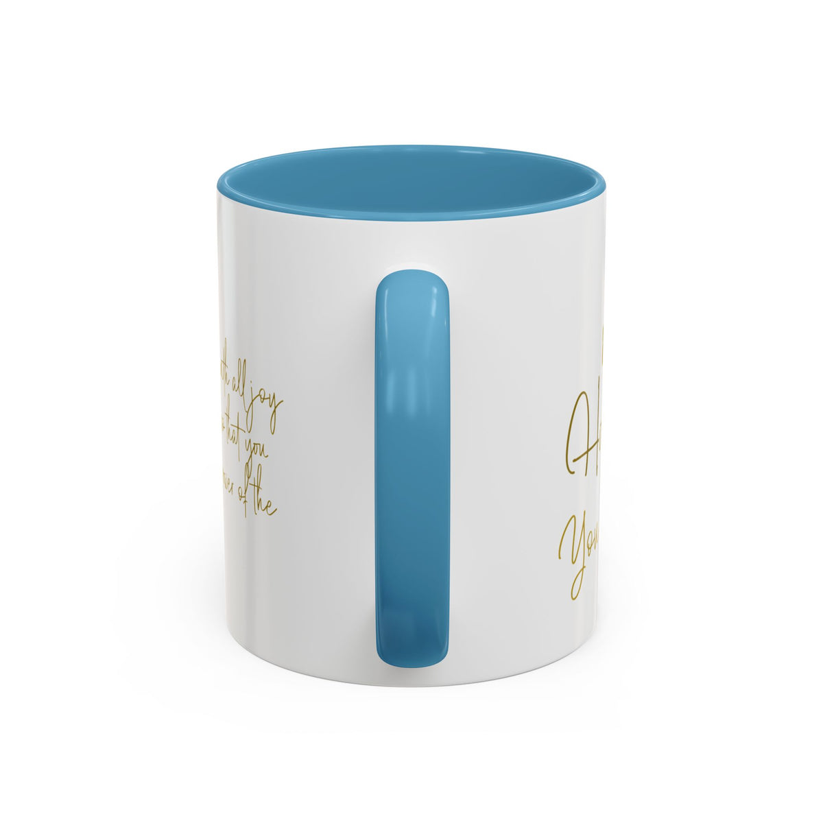 Christian Scripture Coffee Mug – Romans 15:13 Gold Calligraphy Accent Mug (11/15oz)