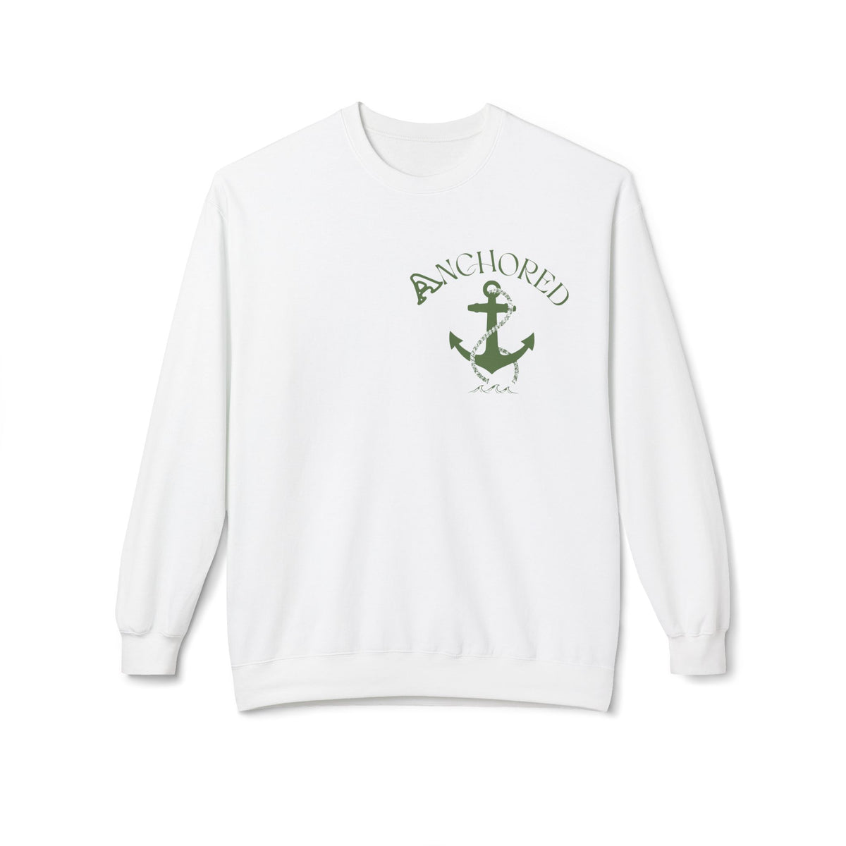 Anchored Crewneck Sweatshirt — Faith, Hope, Grace Inspirational Pullover