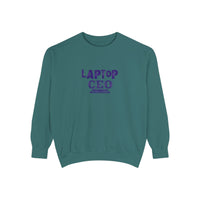 Laptop CEO Sweatshirt — 'Be Your Own Boss' Garment-Dyed Crewneck