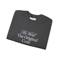 His Word "The Original Code" Crewneck Sweatshirt — Pastel Logo Comfort Pullover