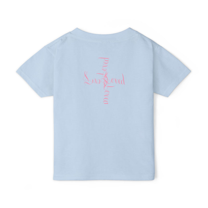 Toddler T‑Shirt — Cute Teddy Bear Cross Design with Pink Script