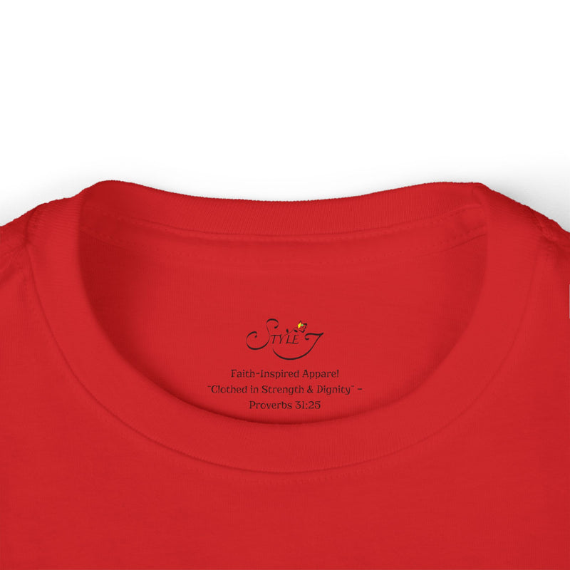 Toddler Tee — "Loved" Cute Teddy Bear Cross Design Long Sleeve