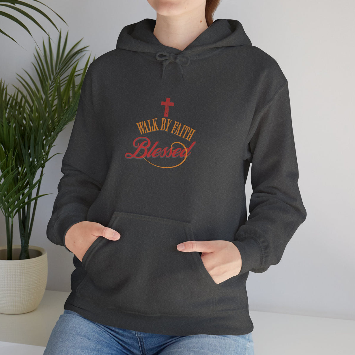 Unisex Blessed Faith Hoodie - 'Walk by Faith' Christian Pullover
