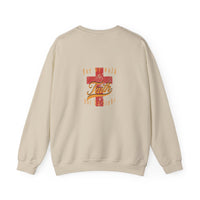 Unisex Christian Crewneck Sweatshirt — "Blessed" Faith Cross Graphic
