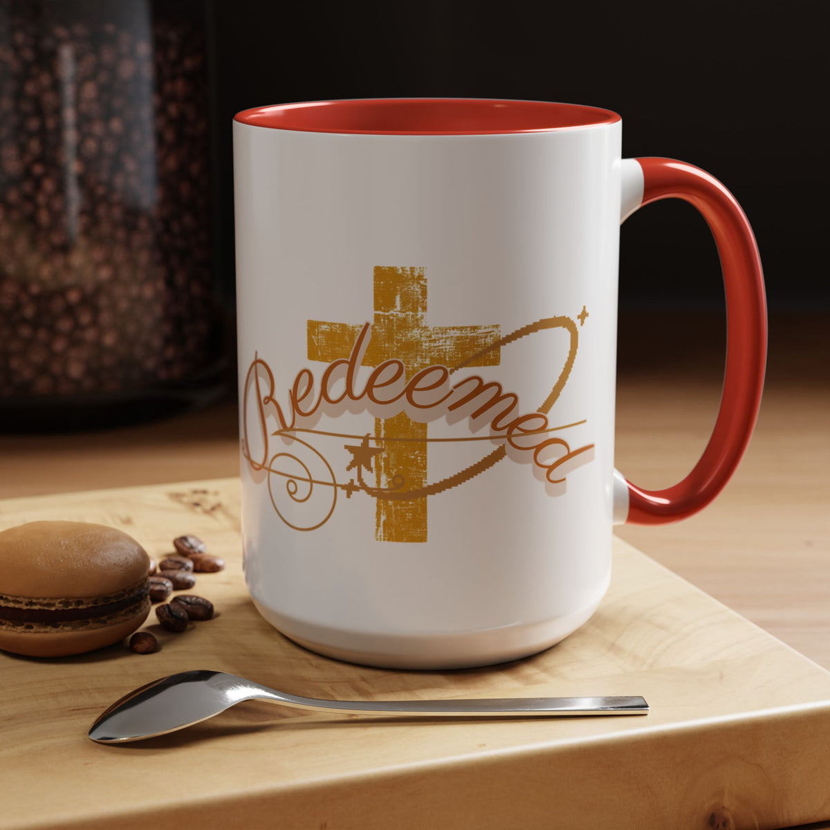 Redeemed Cross Accent Coffee Mug — Inspirational Christian Tea Cup (11/15oz)