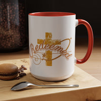 Redeemed Cross Accent Coffee Mug — Inspirational Christian Tea Cup (11/15oz)