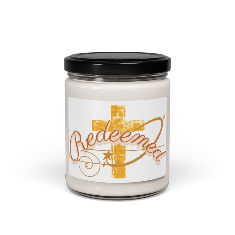 Redeemed Cross Scented Soy Candle — 9 oz Inspirational Faith Candle