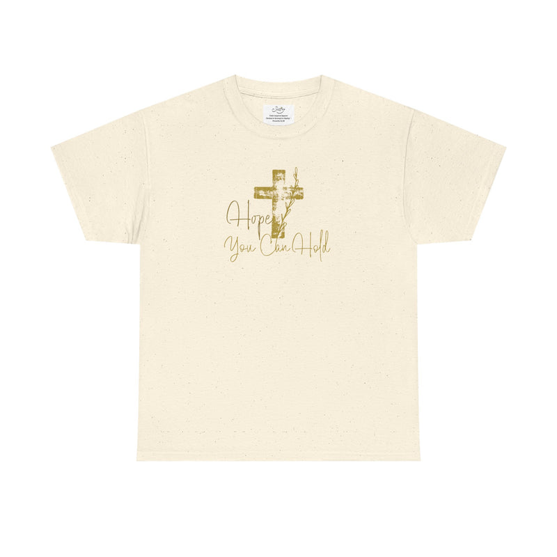 Christian T-Shirt - 'Hope You Can Hold' Gold Cross Tee