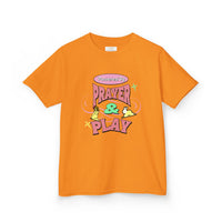 Kids Tee — "Prayer & Play" Cute Christian Shirt (Blessed Back Design)